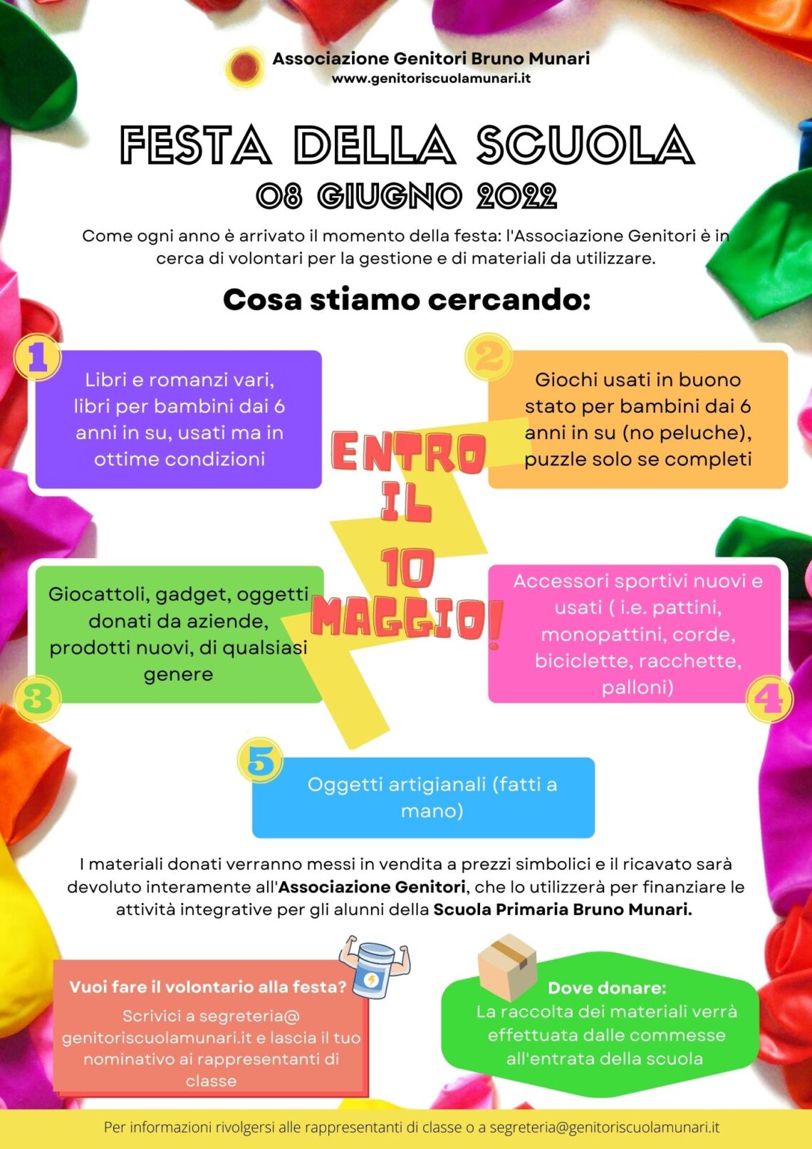 Volantino raccolta - Festa della scuola 08062022